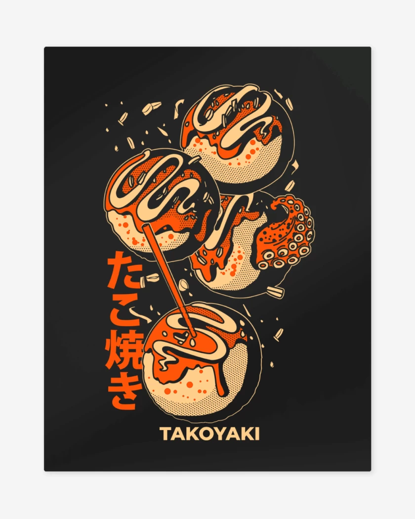Print metalico Negro de TakoYaki
