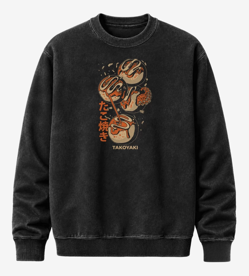 Poleron Polo Acid Wash Negro de TakoYaki