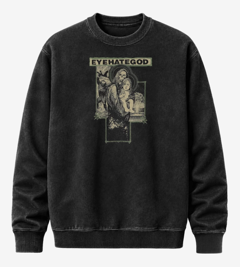Poleron Polo Acid Wash Negro de Eyehategod Virgen