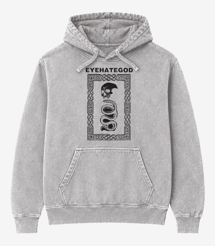 Poleron Canguro Acid Wash Gris Melange de Eyehategod N