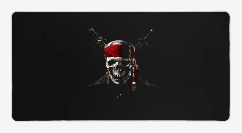 Mouse pad Gamer Negro de Piratas del caribe