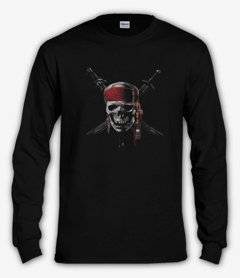 Polera manga larga Negro de Piratas del caribe