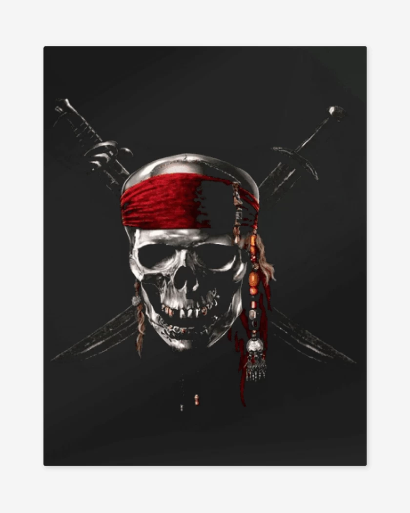 Print metalico Negro de Piratas del caribe