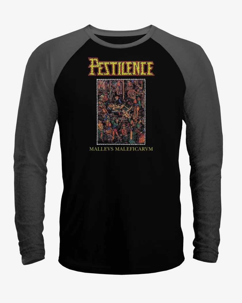 Polera Raglan Negro / Negro Heather de Pestilence Maleficarvm