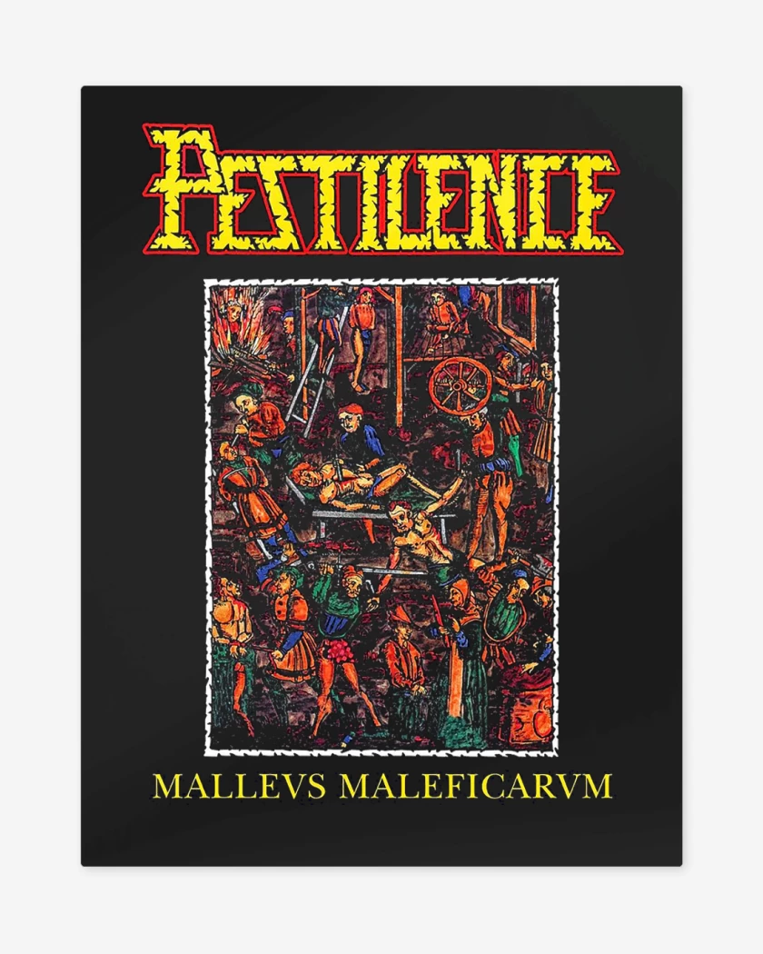 Print metalico Negro de Pestilence Maleficarvm