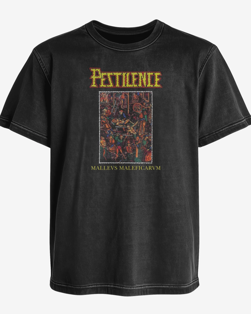 Polera desgastada Negro de Pestilence Maleficarvm
