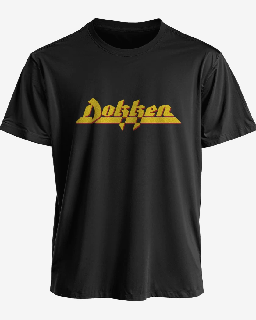 Polera premium Negro de Dokken Logo