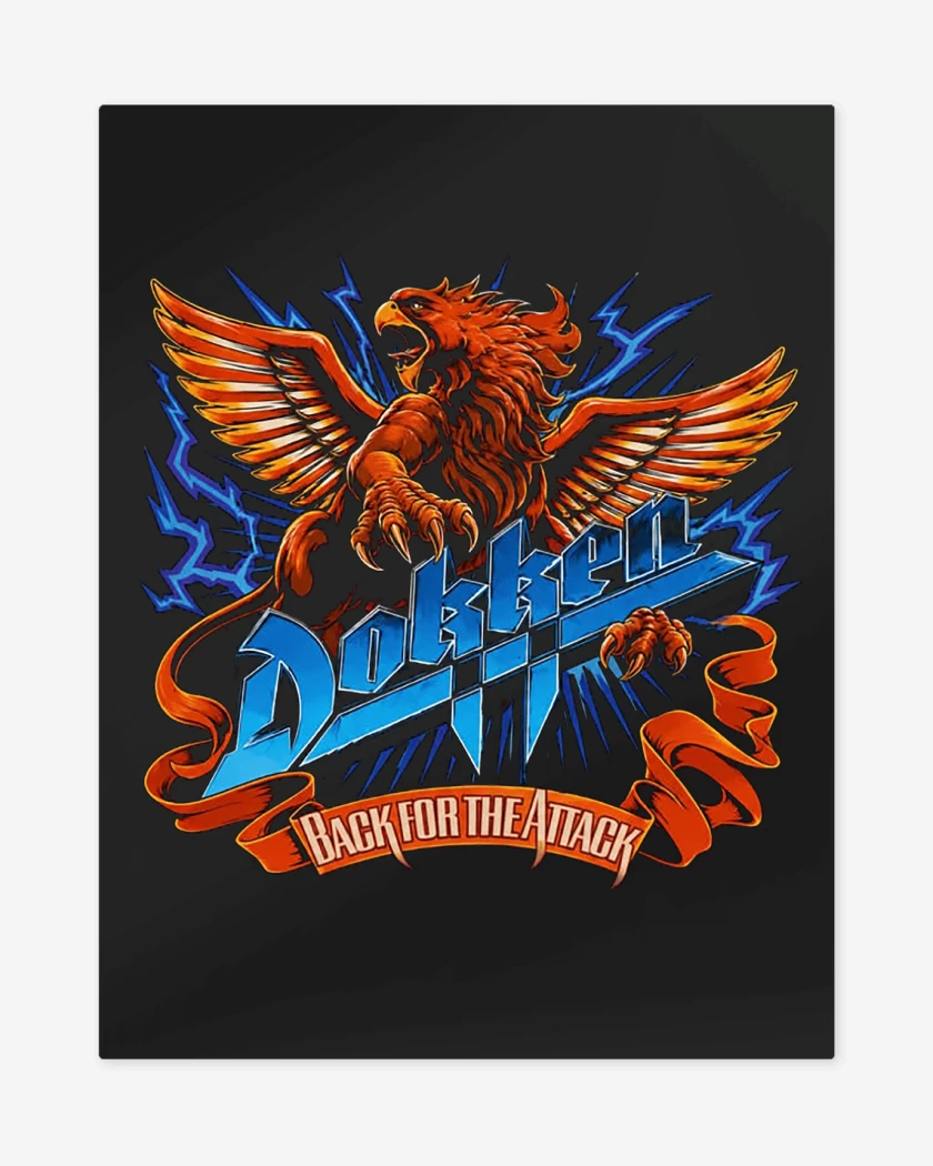 Print metalico Negro de Dokken Back For the Attack