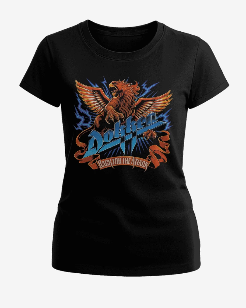 Polera de Mujer Negro de Dokken Back For the Attack
