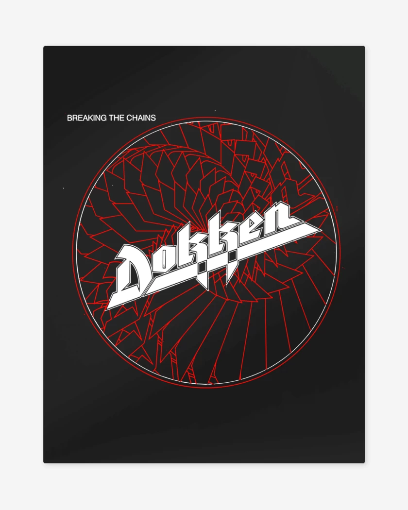 Print metalico Negro de Dokken Breaking the Chains