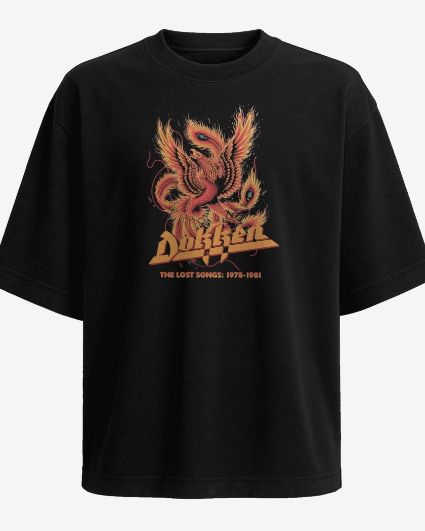 Polera Oversize Negro de Dokken Lost Songs