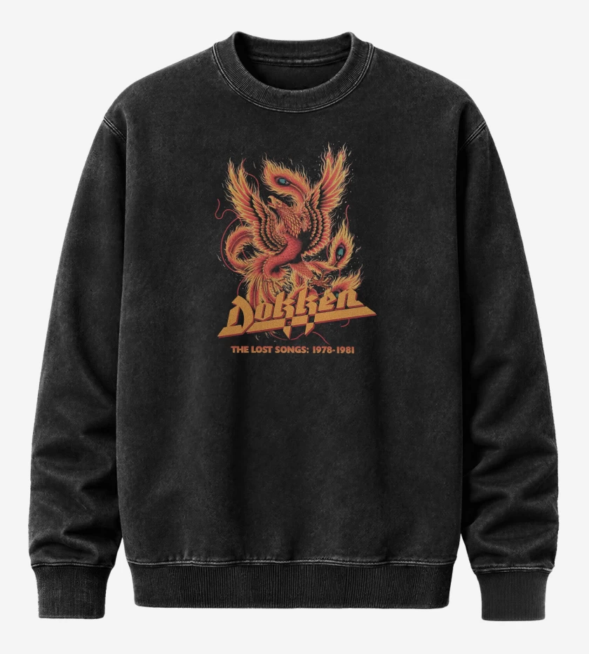 Poleron Polo Acid Wash Negro de Dokken Lost Songs