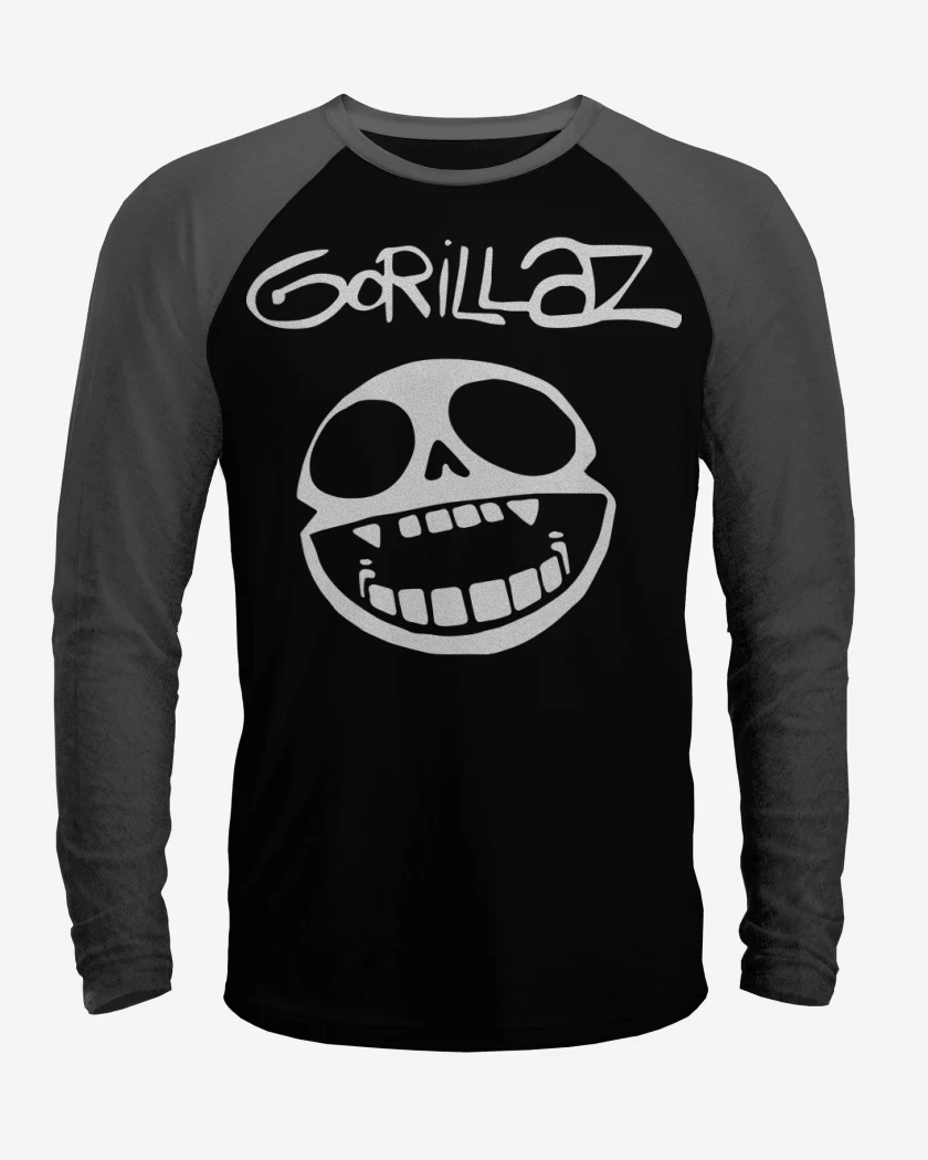 Polera Raglan Negro / Negro Heather de Gorilazz