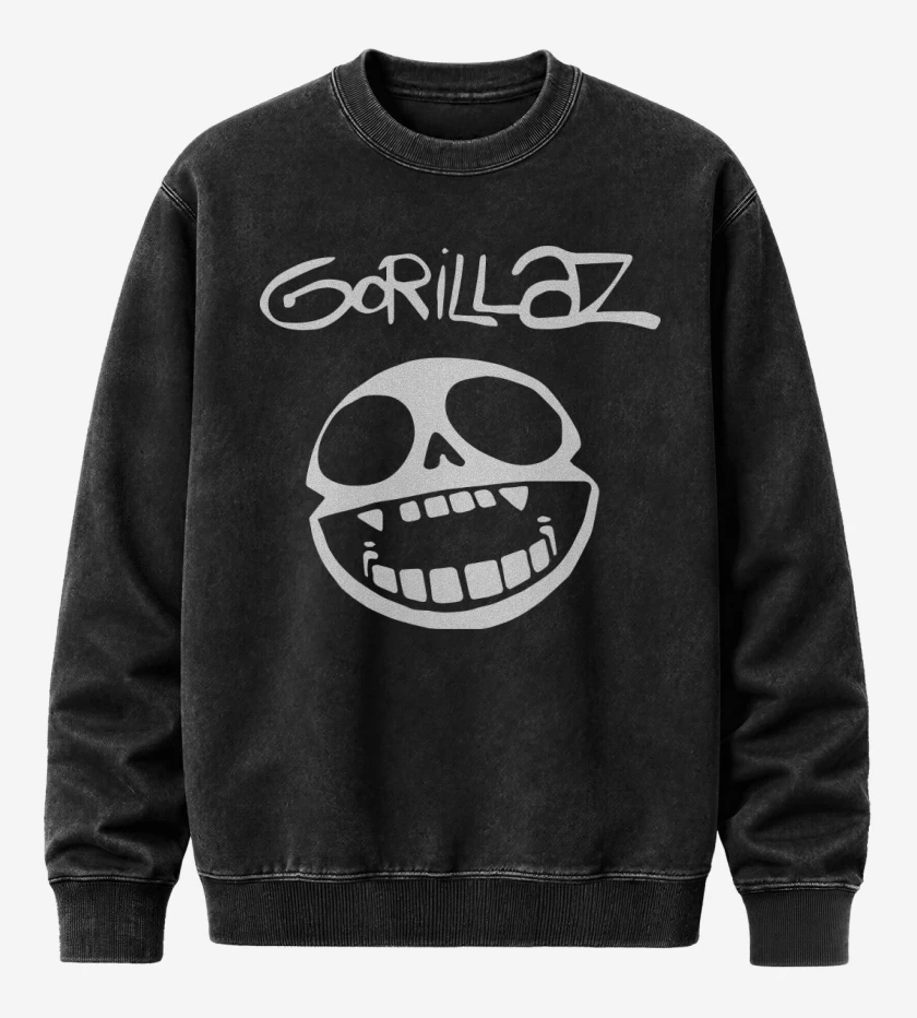Poleron Polo Acid Wash Negro de Gorilazz