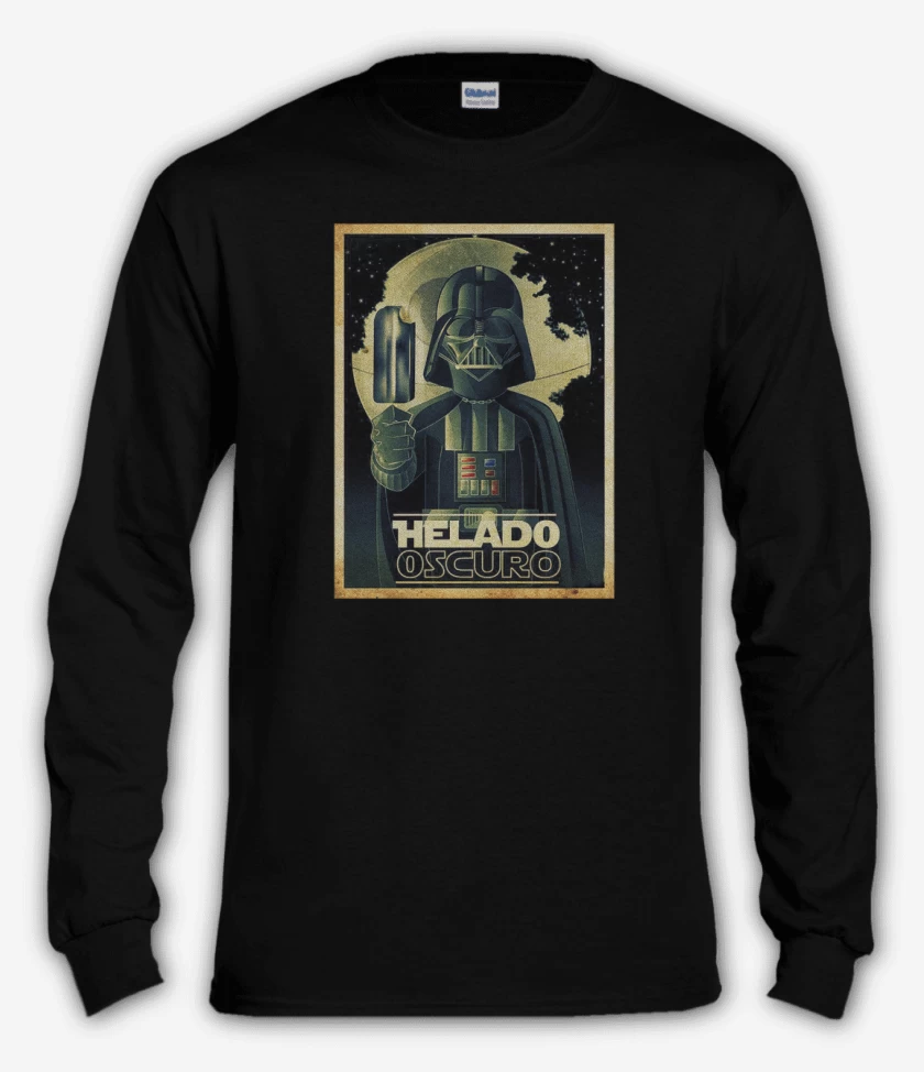 Polera manga larga Negro de Helado oscuro