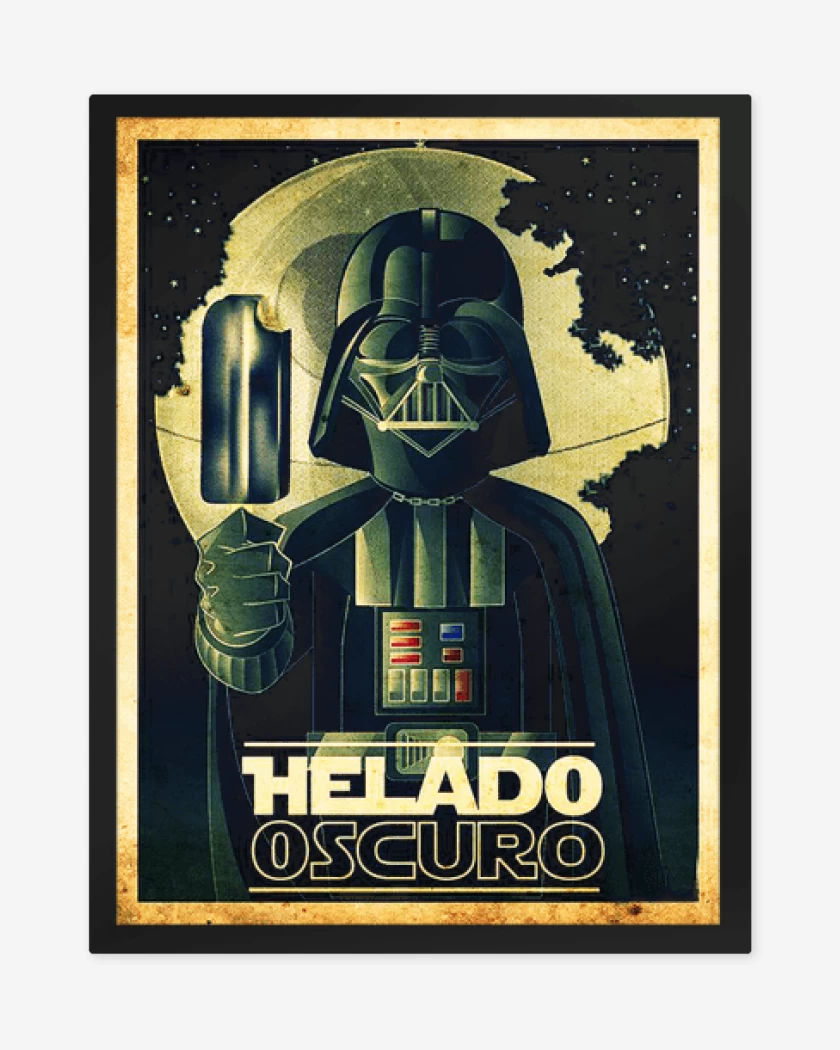 Print metalico Negro de Helado oscuro