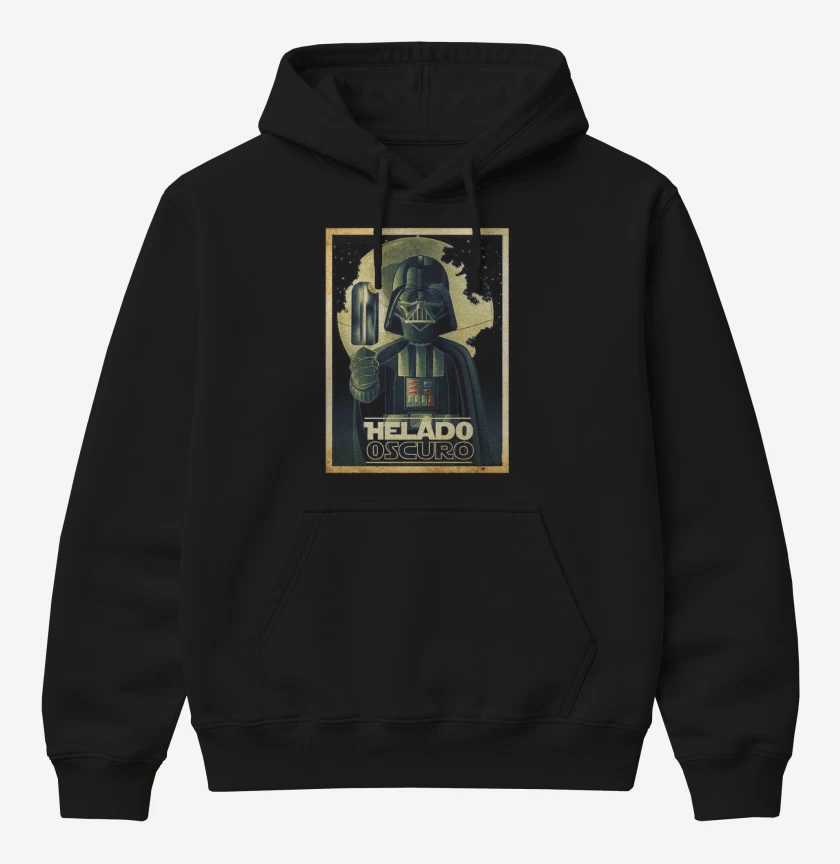Poleron Canguro básico Negro de Helado oscuro