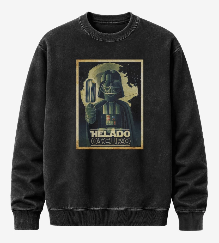 Poleron Polo Acid Wash Negro de Helado oscuro