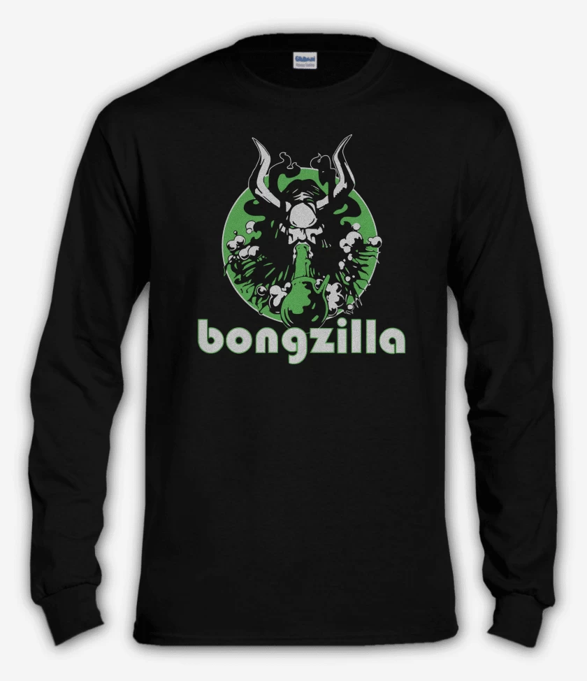 Polera manga larga Negro de Bongzilla Logo