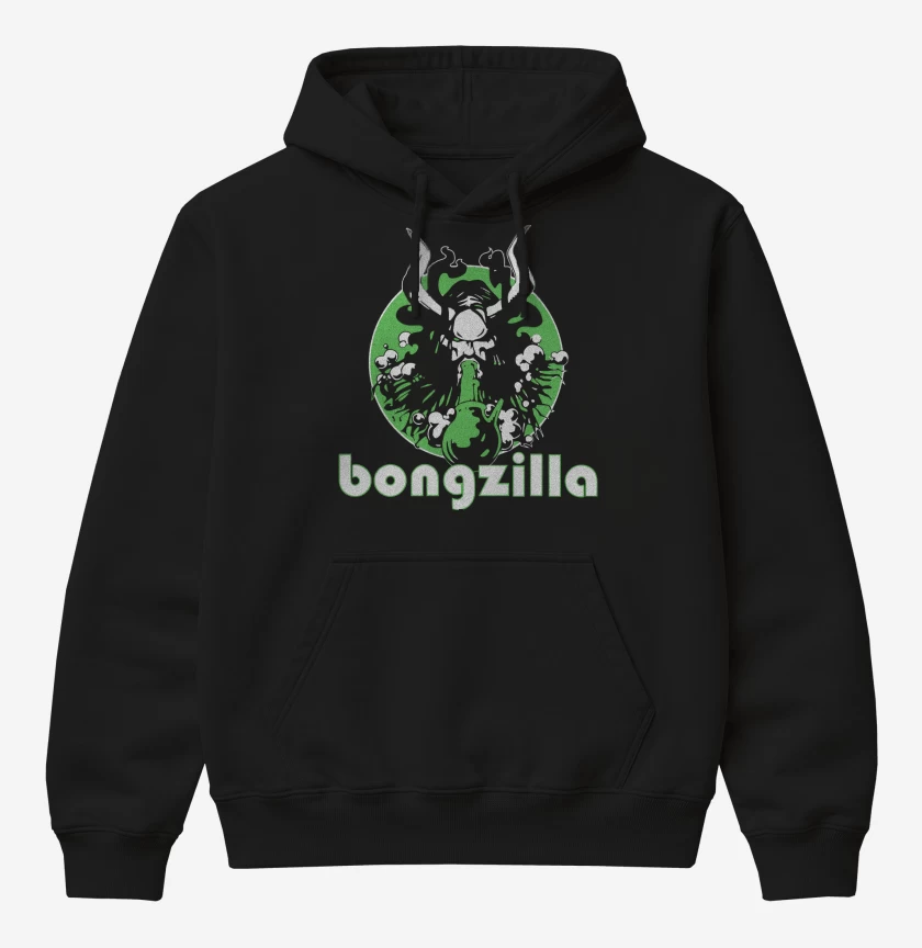 Poleron Canguro básico Negro de Bongzilla Logo