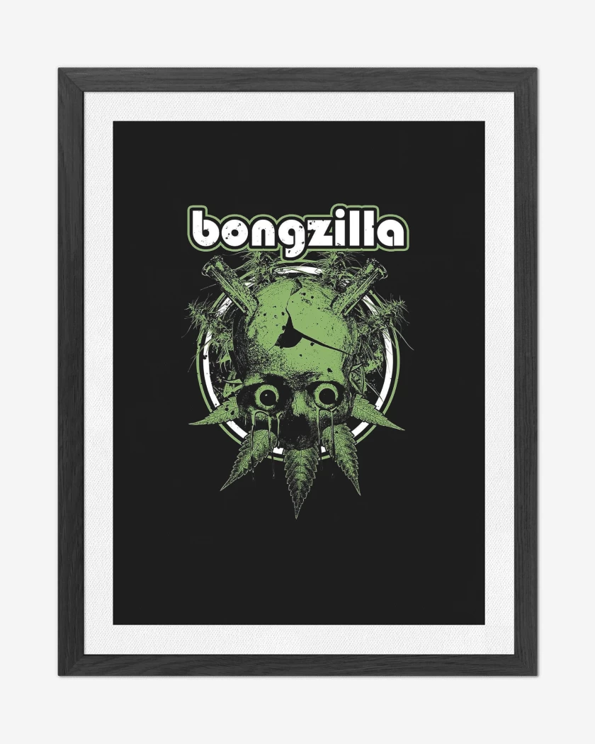 Cuadro decorativo Negro de Bongzilla Calavera Bong