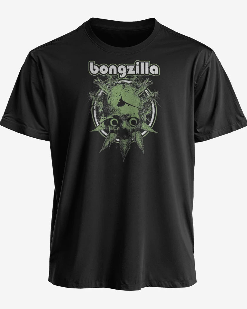 Polera premium Negro de Bongzilla Calavera Bong