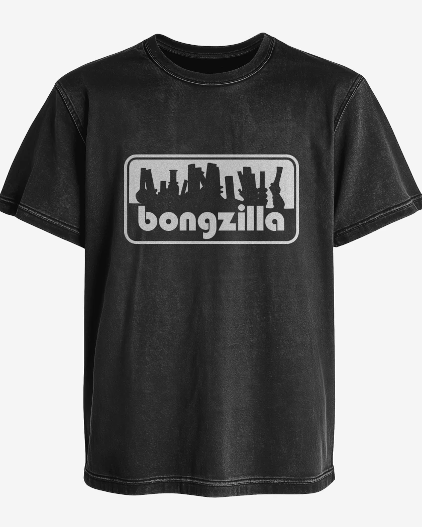 Polera desgastada Negro de Bongzilla Logo B