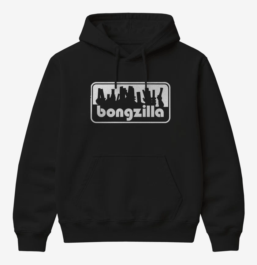 Poleron Canguro básico Negro de Bongzilla Logo B