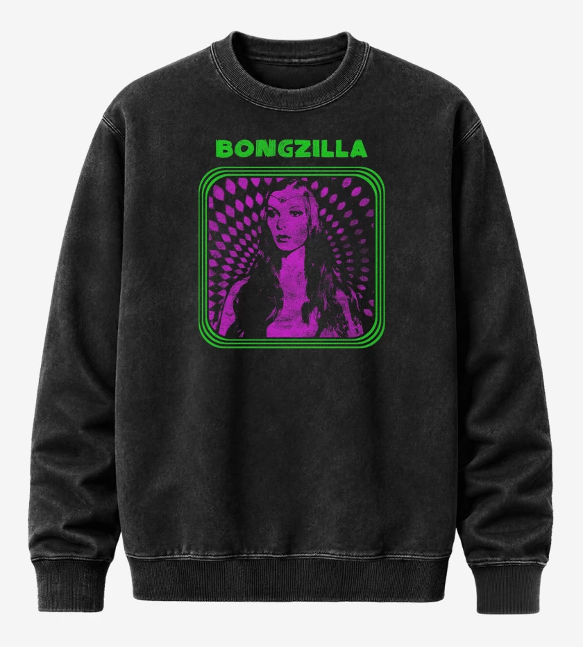 Poleron Polo Acid Wash Negro de Bongzilla Cartel
