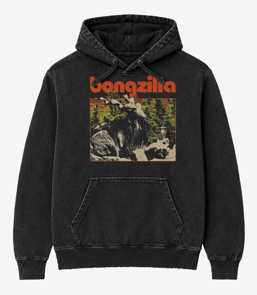 Poleron Canguro Acid Wash Negro de Bongzilla Goat