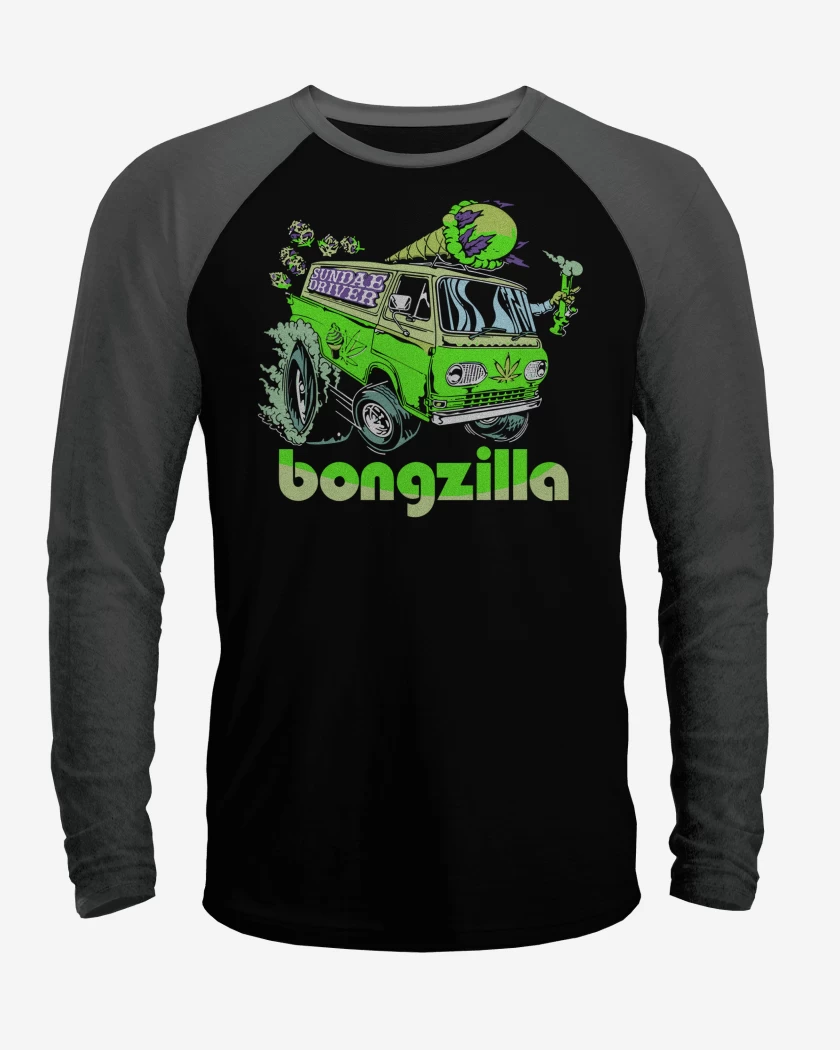 Polera Raglan Negro / Negro Heather de Bongzilla Sundae Driver