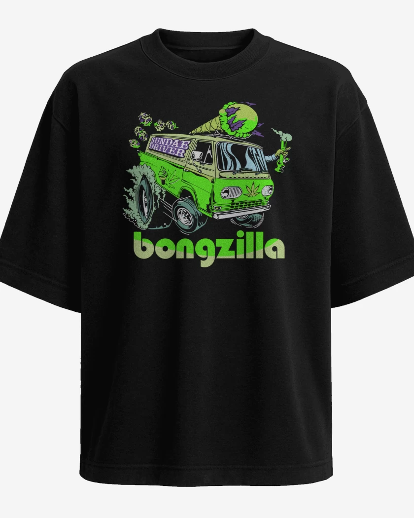Polera Oversize Negro de Bongzilla Sundae Driver