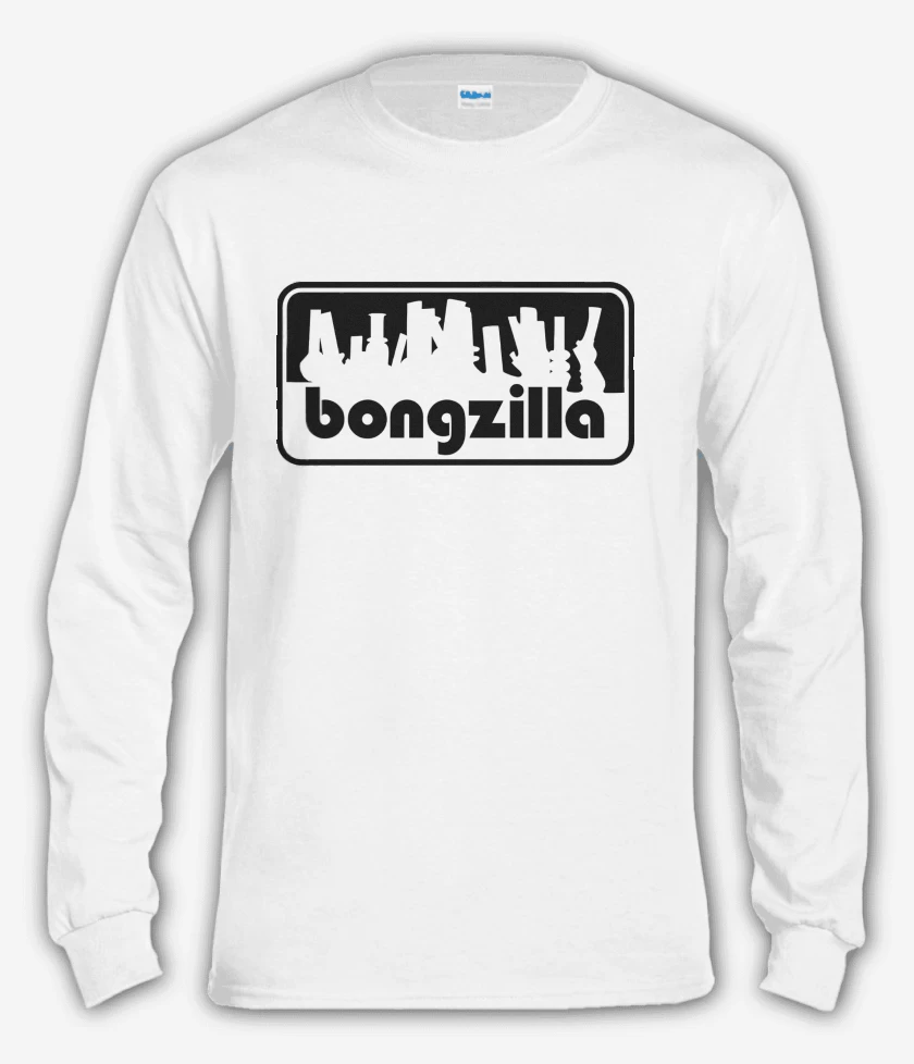 Polera manga larga Blanco de Bongzilla Logo N