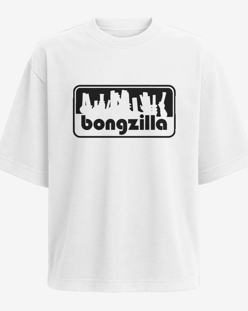 Polera Oversize Blanco de Bongzilla Logo N
