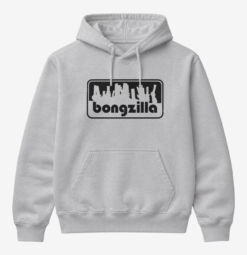 Poleron Canguro básico Gris Melange de Bongzilla Logo N