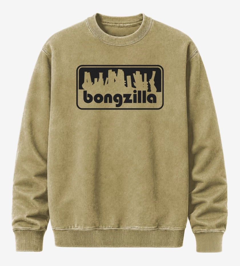 Poleron Polo Acid Wash Beige de Bongzilla Logo N