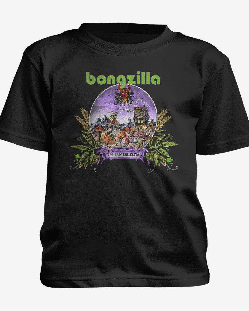 Polera de niño Negro de Bongzilla Nectar Collector