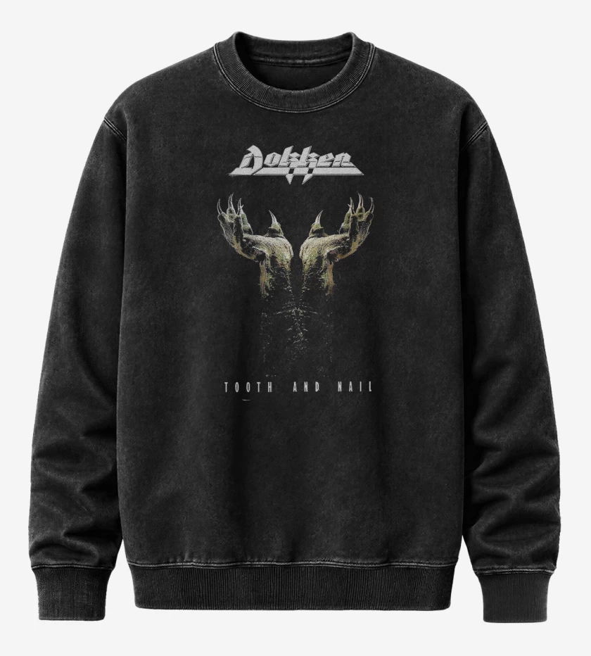 Poleron Polo Acid Wash Negro de Tooth And Nail Dokken