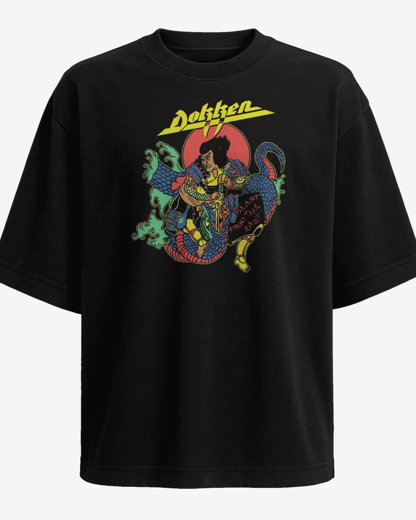 Polera Oversize Negro de Dokken Beast From the East