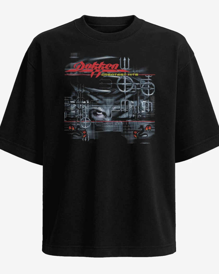 Polera Oversize Negro de Dokken Greatest Hits