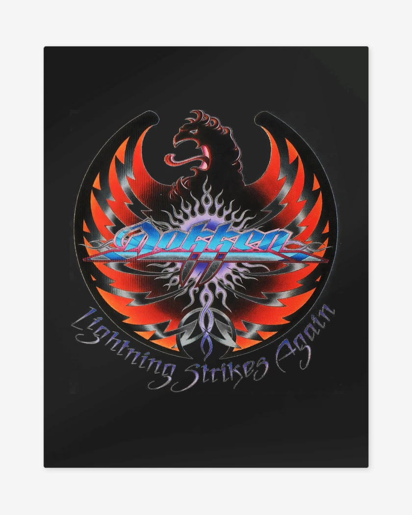Print metalico Negro de Dokken Lightning Strikes Again