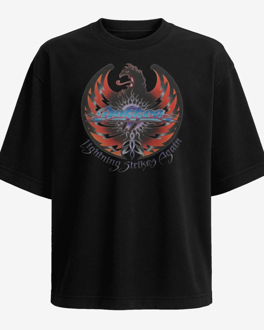 Polera Oversize Negro de Dokken Lightning Strikes Again