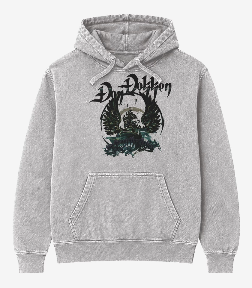 Poleron Canguro Acid Wash Gris Melange de Don Dokken Up From II