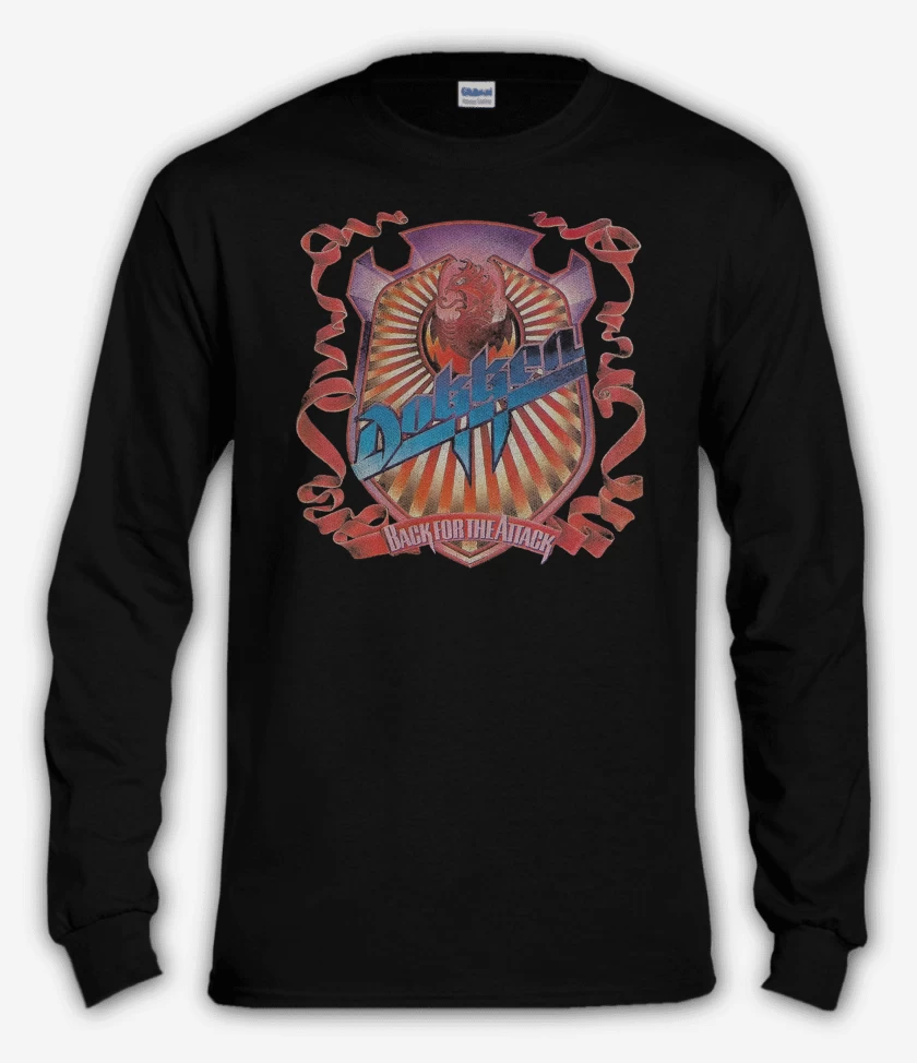 Polera manga larga Negro de Back For The Attack Dokken
