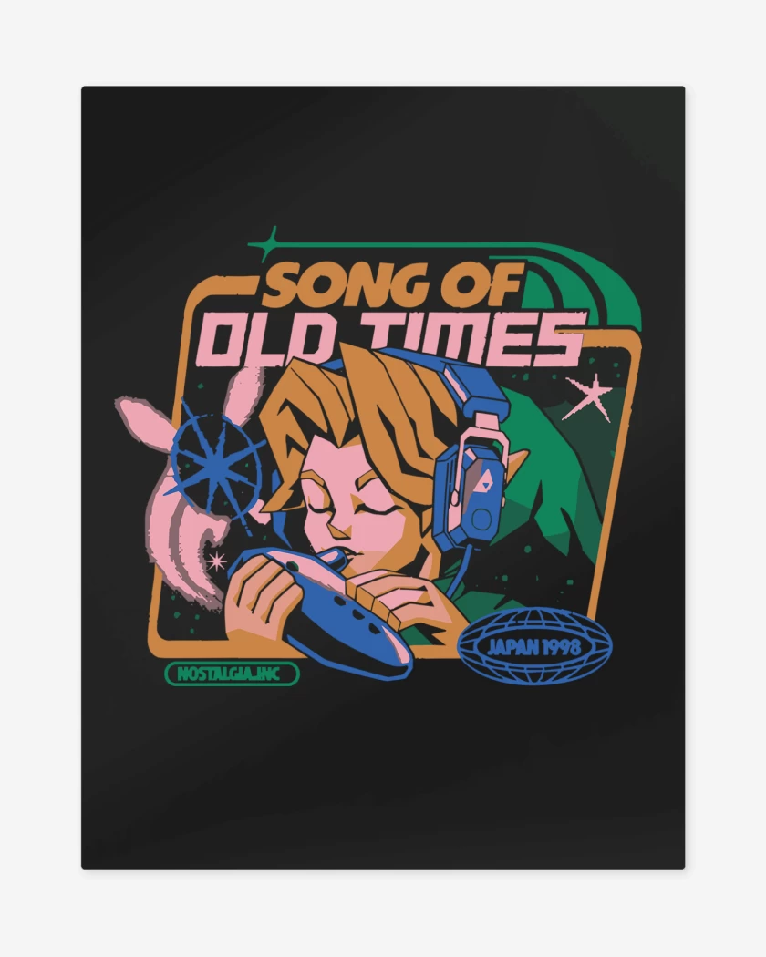 Print metalico Negro de Link Song of Old Times