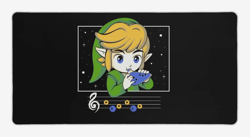 Mouse pad Gamer Negro de Ocarinata