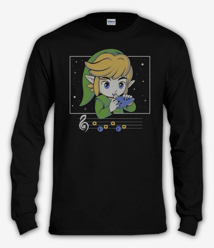 Polera manga larga Negro de Ocarinata