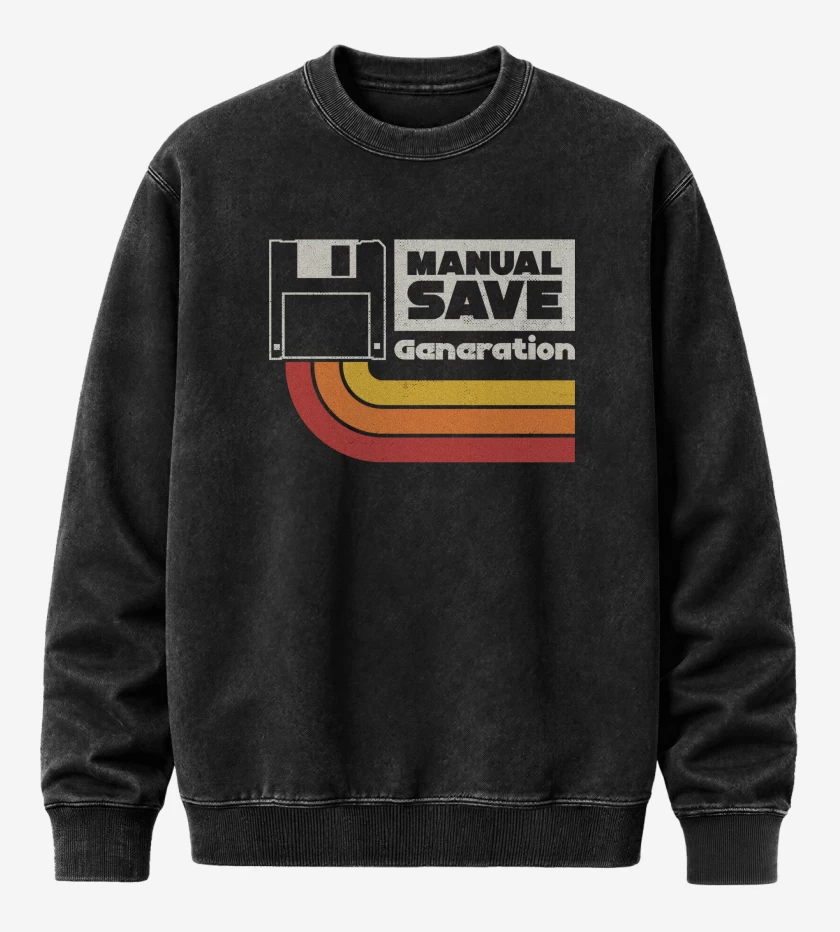 Poleron Polo Acid Wash Negro de Manual Save Gen