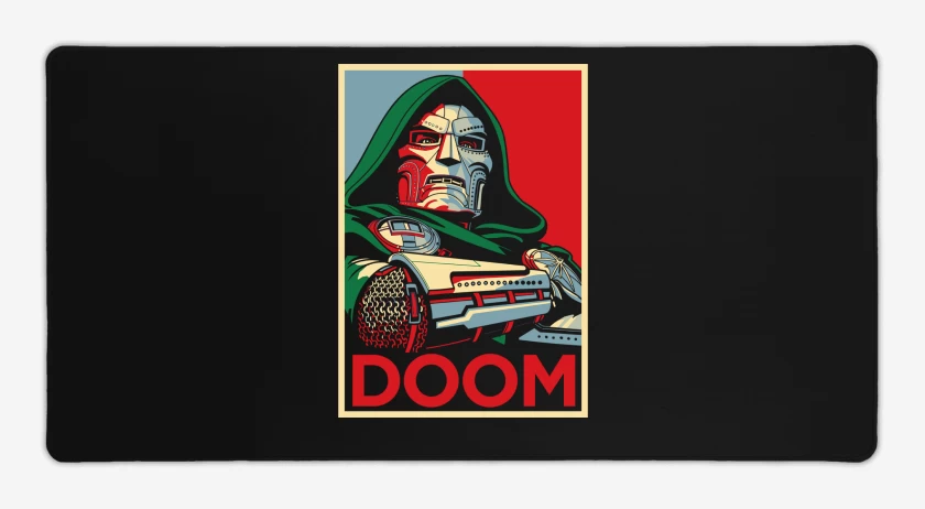 Mouse pad Gamer Negro de Doom For President