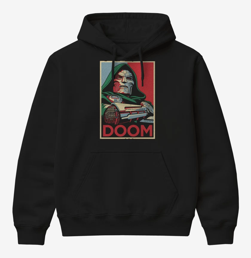 Poleron Canguro básico Negro de Doom For President